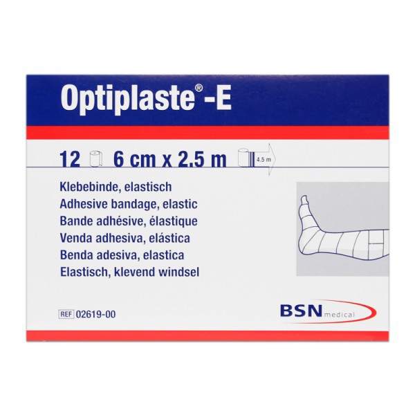Optiplaste-E (ex-elastoplast-E) 6 cm x 2,5 metros: Venda elástica adhesiva de algodón y viscosa (Caja de 12 unidades) Optiplaste-E (ex-elastoplast-E) 6 cm x 2,5 metros: Venda elástica adhesiva de algodón y viscosa (Caja de 12 unidades)